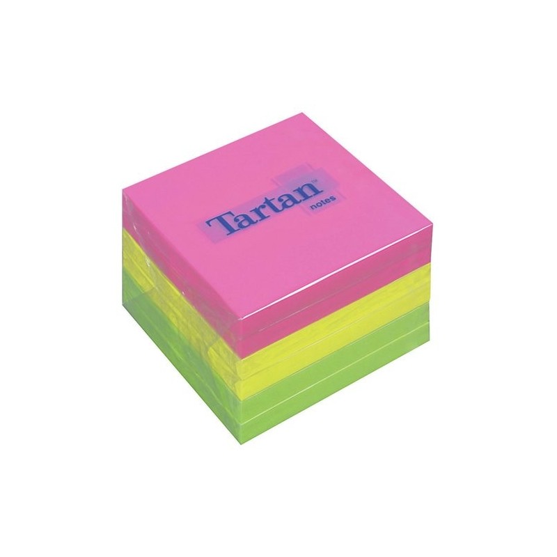 TACO NOTAS TARTAN 76X76 NEON SURT.PAQ.6