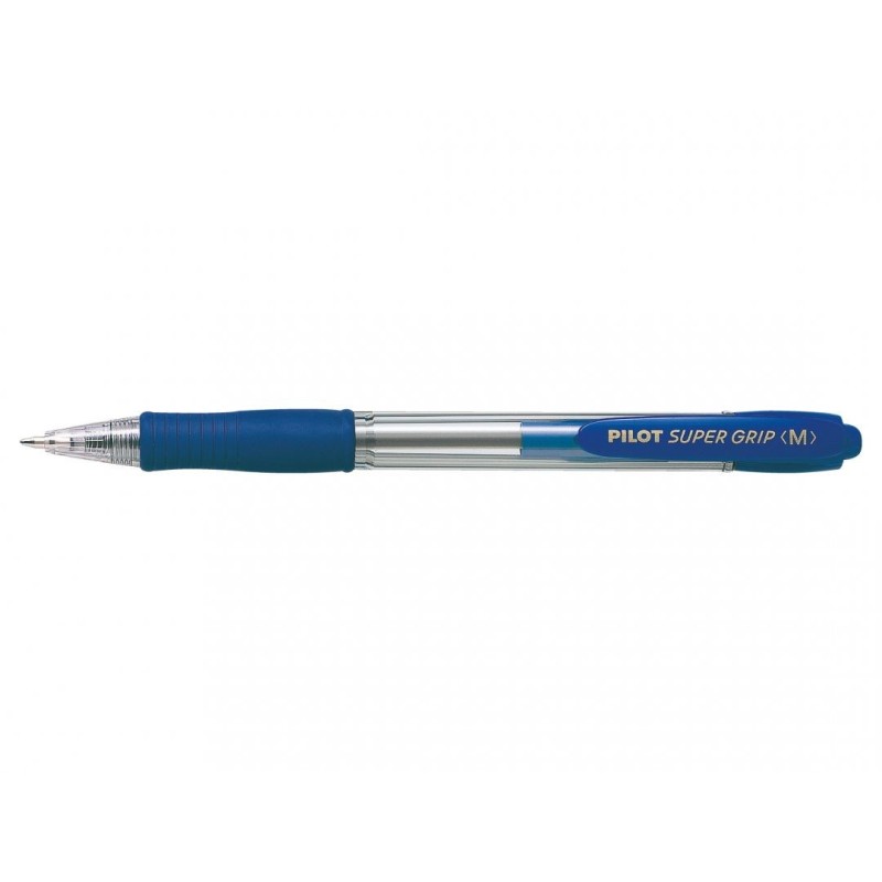 Super Grip Medium Azul Bolgrafo de punta retrctil con pulsador Medio 1 pieza(s)