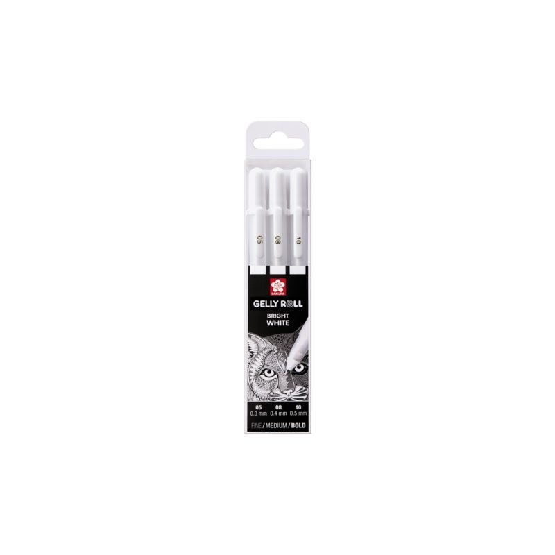 POXPGBWH3C bolgrafo de gel Bolgrafo de gel con tapa Multi Blanco 3 pieza(s)