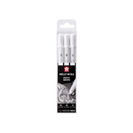 POXPGBWH3C bolgrafo de gel Bolgrafo de gel con tapa Multi Blanco 3 pieza(s)