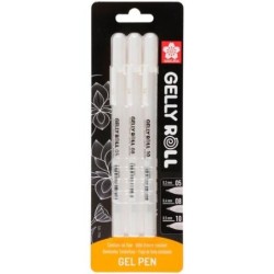 TALENS SAKURA BLISTER DE 3 BOLGRAFOS GELLY ROLL 05/08/10 GEL BRILLANTE BLANCO