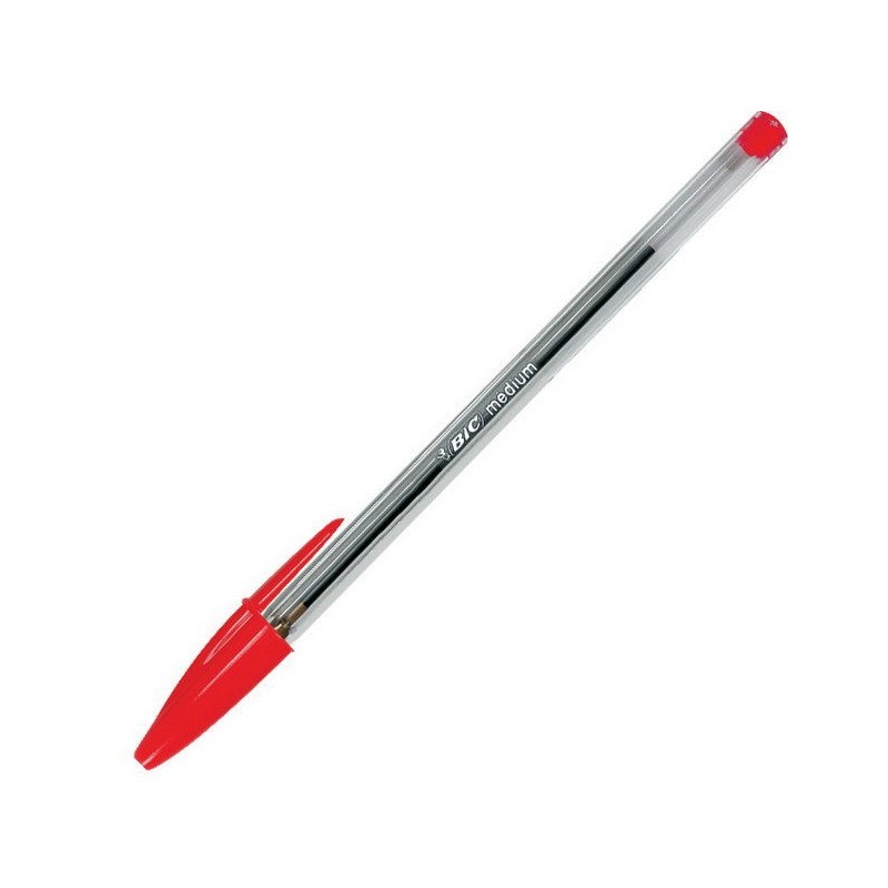 Cristal Medium Rojo Bolgrafo Medio 50 pieza(s)