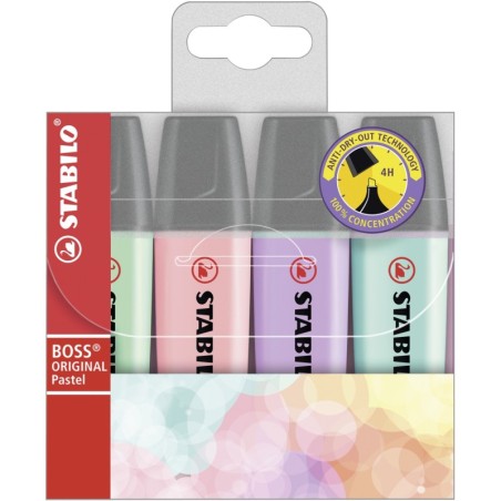 Boss Original Pastel marcador 4 pieza(s) Punta de cincel Lila  Menta  Rosa  Turquesa