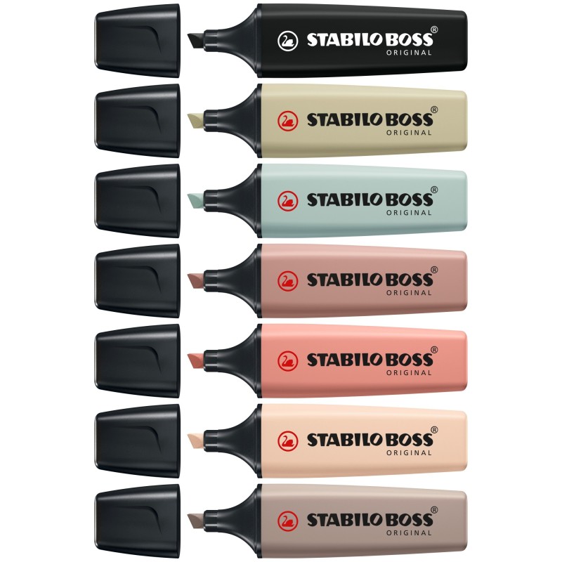 BOSS NatureColors marcador 6 pieza(s) Punta de cincel Negro  Bronce  Verde  Gris  Verde claro