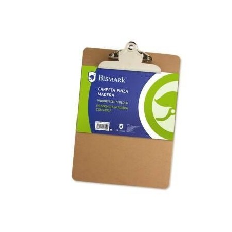 BISMARK CARPETA FOLIO 23X31 3 CM CON PINZA Y BASE MADERA