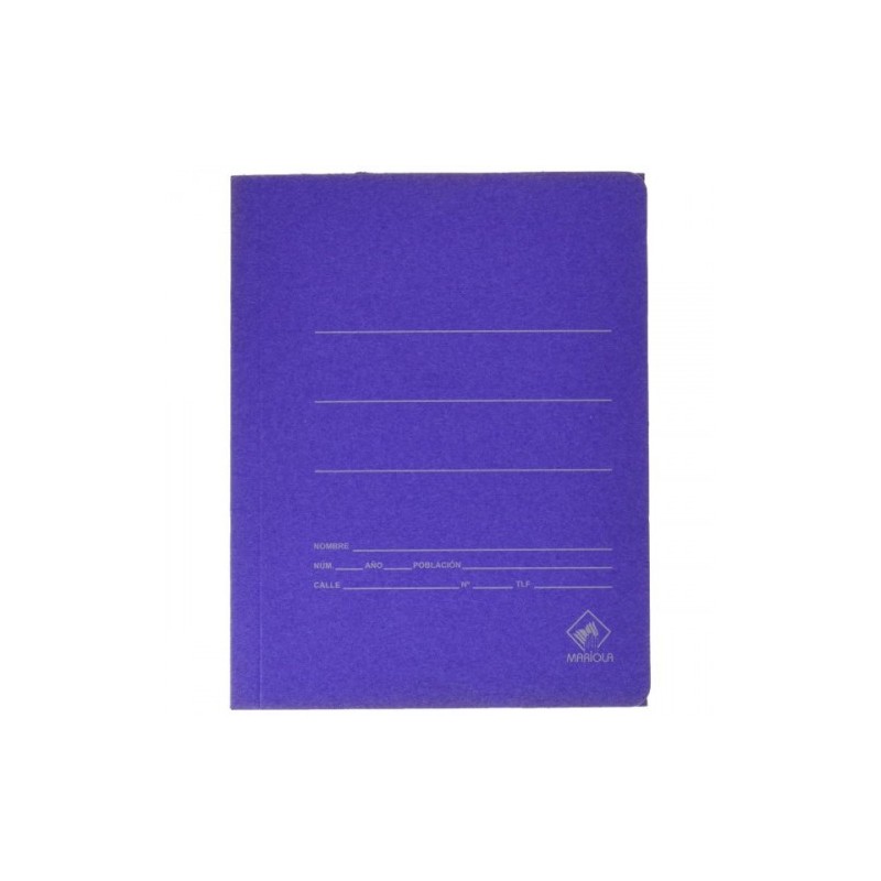 CARPETA CARTON AZUL 500 GR./M2. CUARTO GOMA SENCILLA MARIOLA 1040