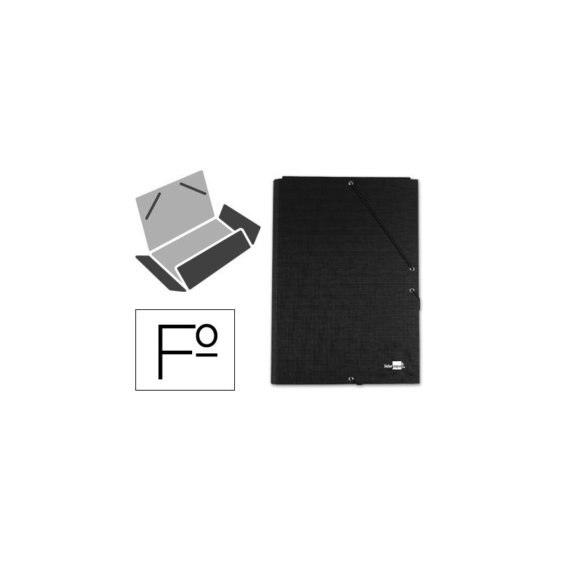 CARPETA CARTON SIMIL PRESPAN 500 GR./M2. FOLIO GOMA SOLAPA NEGRO MARIOLA 1525NE