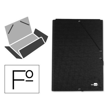 CARPETA CARTON SIMIL PRESPAN 500 GR./M2. FOLIO GOMA SOLAPA NEGRO MARIOLA 1525NE