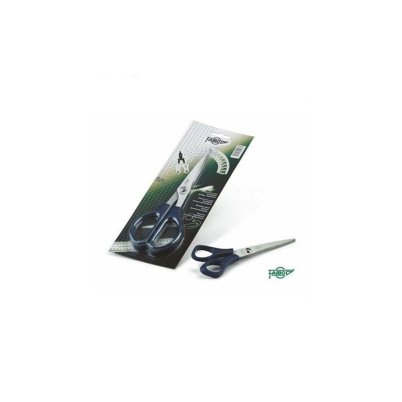 FAIBO TIJERAS OFICINA 16CM SIMTRICAS MANGO DE PLSTICO AZUL OSCURO -BLISTER-