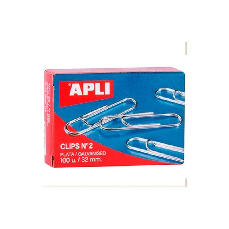 CAJA 100 CLIPS APLI LABIADOS N2 32MM