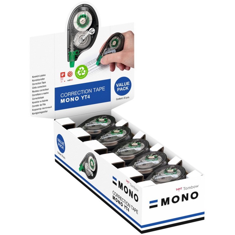 MONO YT4 20pcs correccin de pelculo/cinta 10 m Blanco 20 pieza(s)