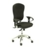 Silla Moral sincro tela negra brazos regulables