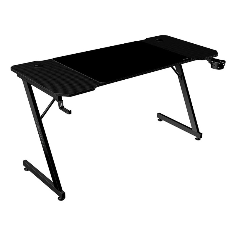 MGD-X140  Mesa Gaming Ergonmica  Superficie en Fibra de Carbono  Estructura Metlica  Alfombrilla XXL  Soporte Auriculares y Bebi