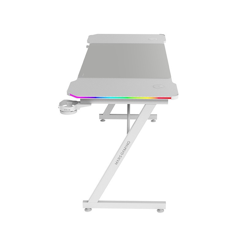 MGD-X140RGB  Mesa Gaming Ergonmica  Iluminacin ARGB con Mando  Fibra de Carbono  Alfombrilla XXL  Soporte Auriculares y Bebida  