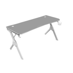 MGD140  Escritorio Ergonmica Gaming  Soporte Auriculares y Bebidas  Escritorio PC  140x60cm  Blanco