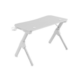 MGD  Mesa Ergonmica Gaming  Soporte Auriculares y Bebidas  Escritorio PC  110x60cm  Blanco