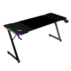 MGD-X160RGB  Mesa Gaming Ergonmica  Iluminacin ARGB con Mando  Fibra de Carbono  Alfombrilla XXL  Soporte Auriculares y Bebida  