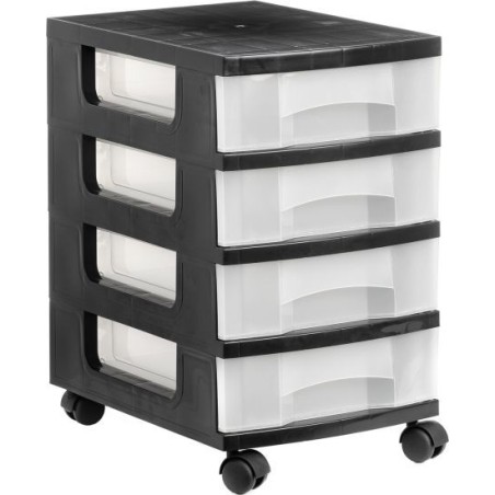 1104R CS TL cajonera para oficina Negro Plstico