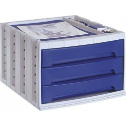 6003 AZ cajonera para oficina Azul  Gris Poliestireno