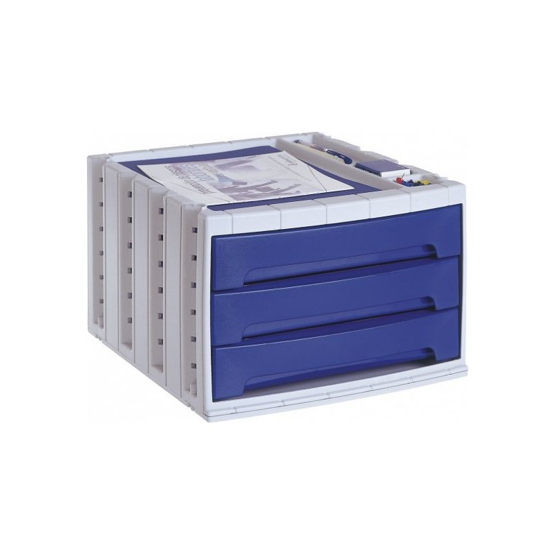 6003 AZ cajonera para oficina Azul  Gris Poliestireno