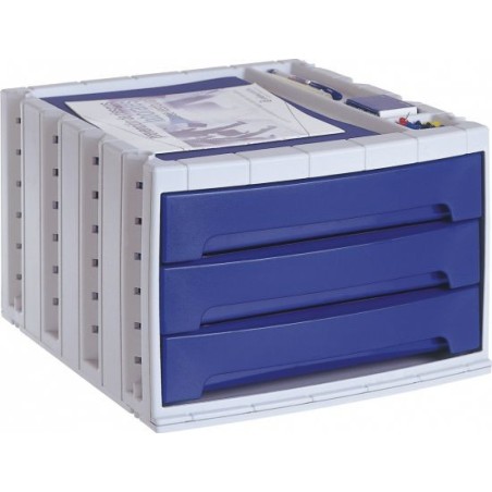 6003 AZ cajonera para oficina Azul  Gris Poliestireno