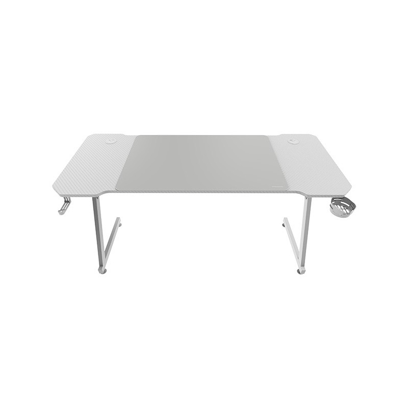 MGD-X140  Mesa Gaming Ergonmica  Superficie en Fibra de Carbono  Estructura Metlica  Alfombrilla XXL  Soporte Auriculares y Bebi