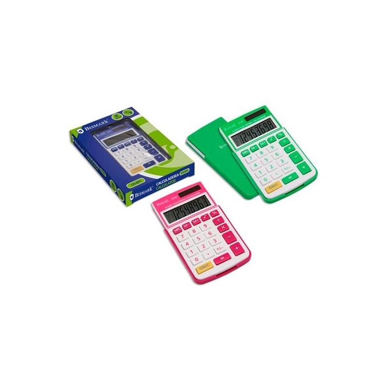 BISMARK CALCULADORA 8 DIGITOS COLORES SURTIDOS