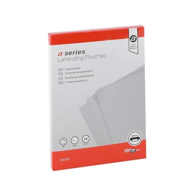 PAQ. 100 FUNDAS PLASTIFICAR A-SERIES 80MIC A5