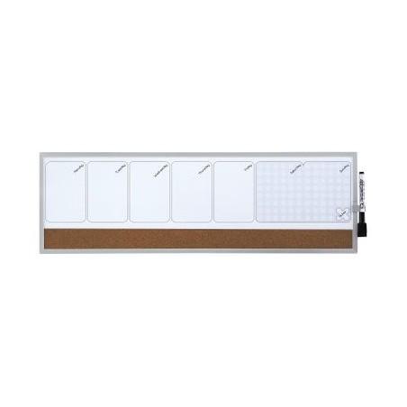 ORGANIZADOR SEMANAL MAGNETICO+TABLERO CORCHO HORIZONTAL 585x190MM NOBO 1903780