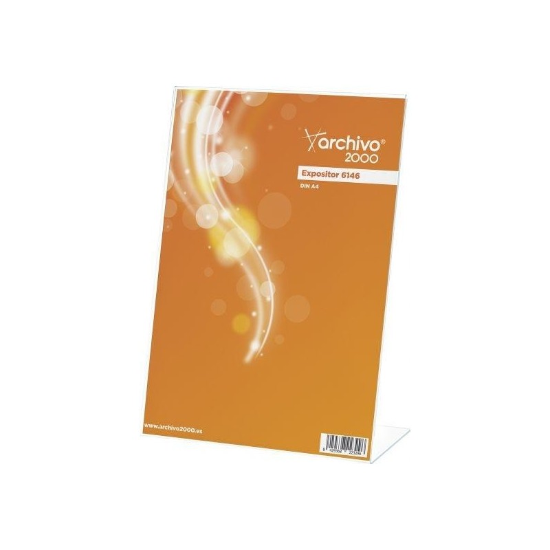EXPOSITOR SOBREMESA ARCHIVO 2000 "PREMIUM" EN FORMA DE L DIN A4 VERTICAL ESPESOR 3 MM 95X210X305 MM