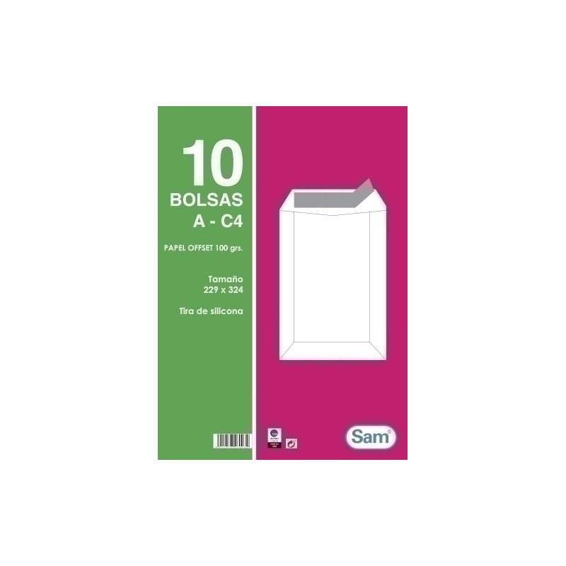 BOLSA SAM 229x324 BCO. 100g PAQ.10 - Pack de 25 unidades