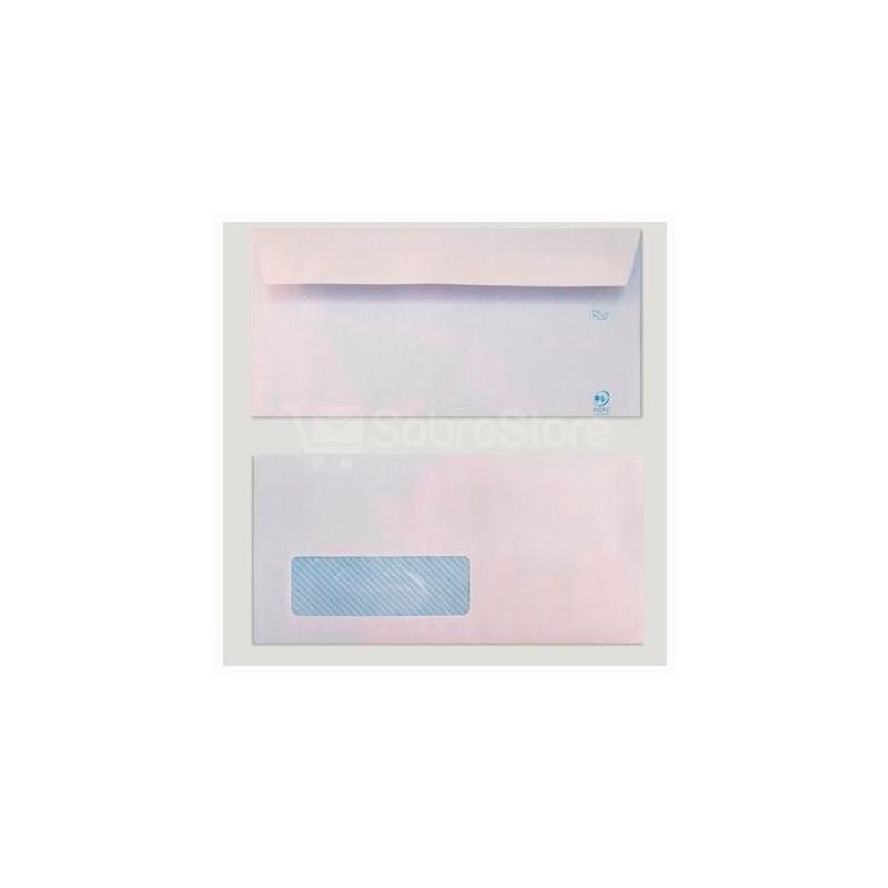 YOSAN SOBRE OFFSET 90GR 115X225 BLANCO TIRA AUTOADHESIVA Y CON VENTANA IZQUIERDA -500U-
