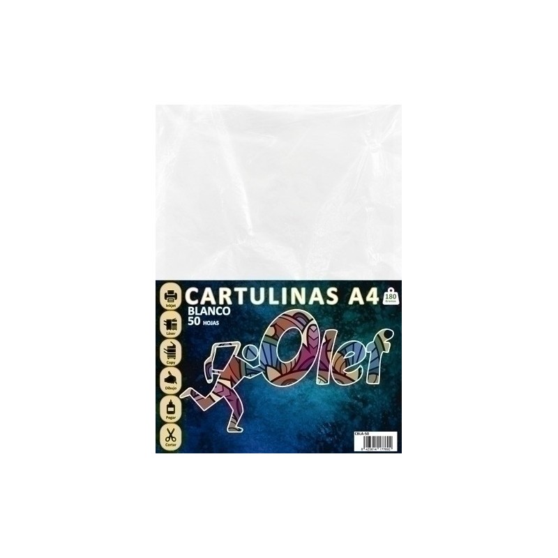 CARTULINA A4 OLEF 180g BLANCO P/50