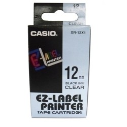 CINTA ROT.CASIO 8m 12 NEGRO s/TRANSPAR.