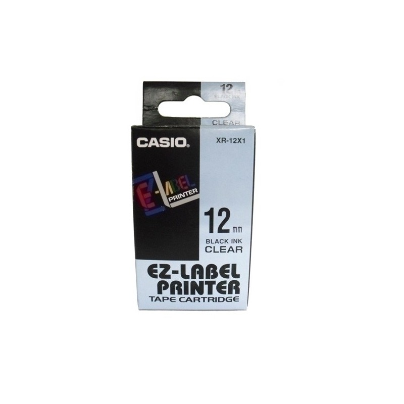 CINTA ROT.CASIO 8m 12 NEGRO s/TRANSPAR.