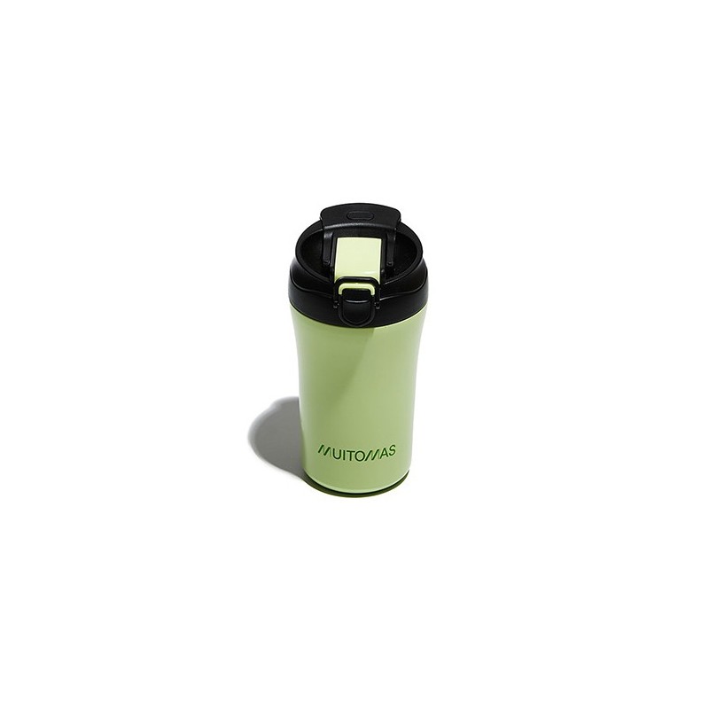 WBOTTLETH350GN taza de viaje 350 ml Negro  Verde Acero inoxidable