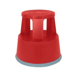TABURETE PP 2 PELDAOS C/RUEDAS A-SERIES ROJO