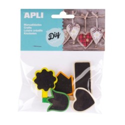 BOLSA 5U MINI PINZAS MADERA PIZARRA APLI 14783