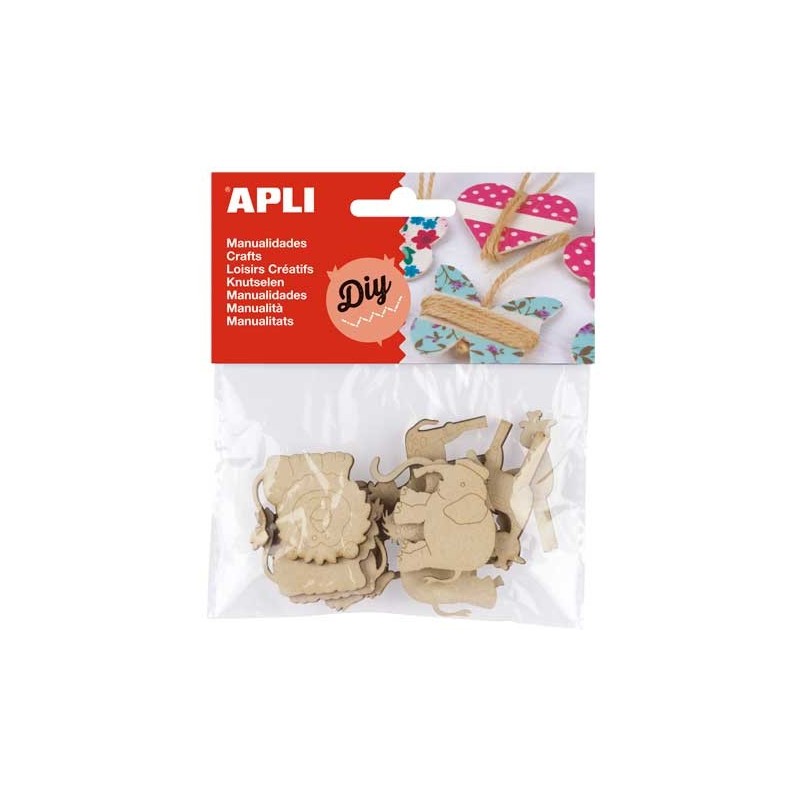 BOLSA 12 PINZAS PIZARRA APLI ANIMALES 40MM