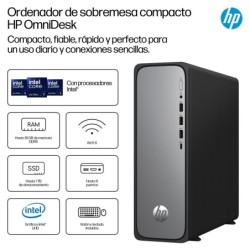 OmniDesk Slim Desktop S03-0020ns PC Intel Core i3 i3-14100 8 GB DDR5-SDRAM 512 GB SSD FreeDOS Torre Plata
