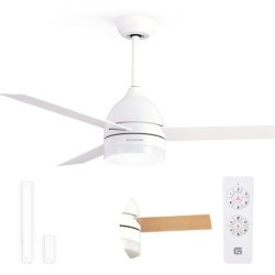 SKYECO-52 ventilador Blanco  Madera