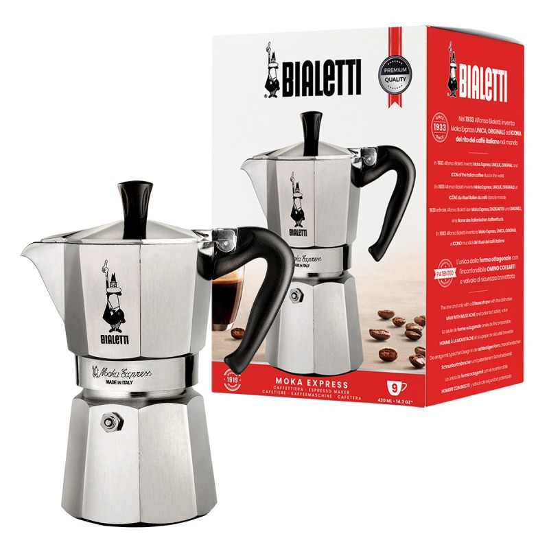Moka Express Cafetera italiana 0 55 L Negro  Plata