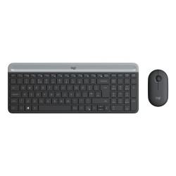 Slim MK470 teclado Ratn incluido Universal RF inalmbrico QWERTY Espaol Grafito