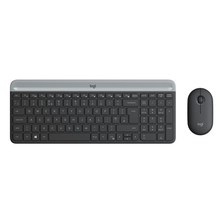 Slim MK470 teclado Ratn incluido Universal RF inalmbrico QWERTY Espaol Grafito