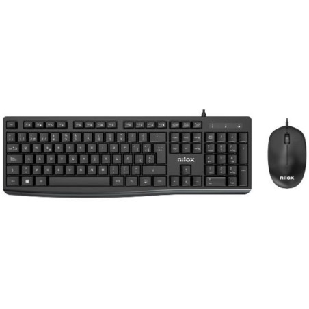 NXKME0012 teclado Ratn incluido Universal USB QWERTY Espaol Negro
