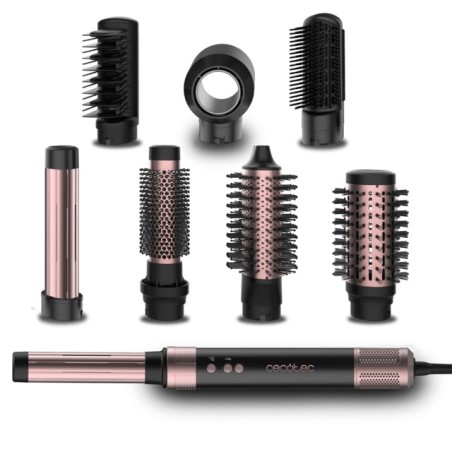 CermicCare AirGlam Herramienta de peinado con mltiples accesorios Airflow Negro  Oro rosado 1400 W 1 8 m