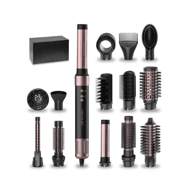 Bamba CeramicCare 14in1 AirGlam Kit de peluquera Negro 1400 W 1 8 m
