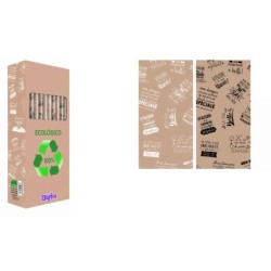 Rollo papel regalo Kraft reciclado 1hoja 70x150cm 45gr frases positivas 4 idiomas 01019004