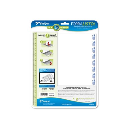 Blister 5 forros en polipropileno 80 micras 29x52cm SAD02209