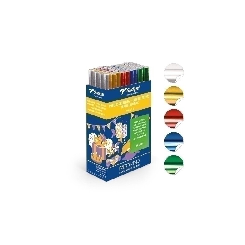 EXP. 50 ROLLOS PAPEL CELOFAN SADIPAL 0.5X2M STDO